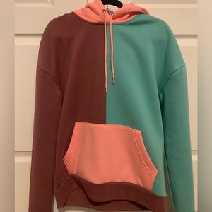 colour block hoodie